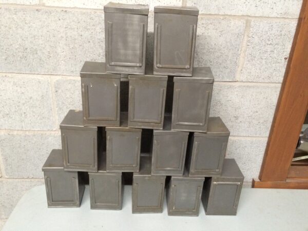Lot of 12 vintage tea metal boxes