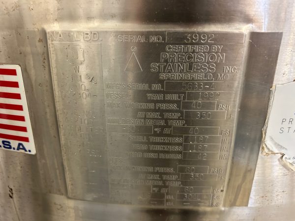 1500 liter pressure rated stainless steel tank - Image 7