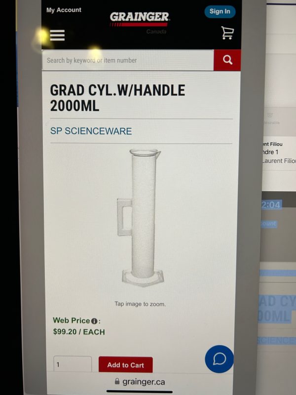 Laboratory 2 liter Scienceware graduated cylinder, - Image 6