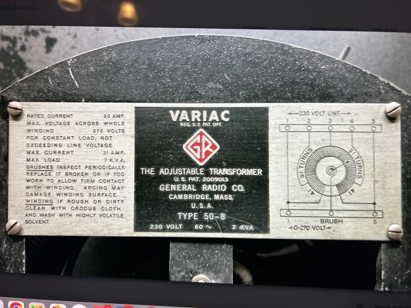 Super large General Radio co. model 50-B Variac, autotransformer - Image 9