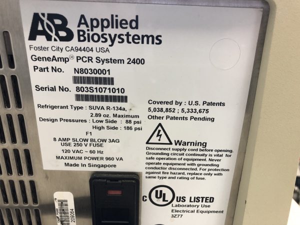 Laboratory Applied Biosystems N8030001 GENEAMP PCR 2400 thermal cycler - Image 10