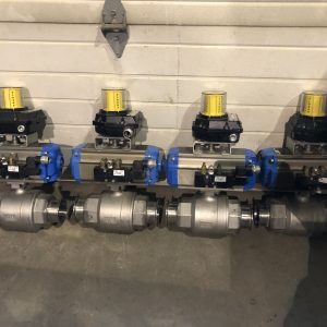 Valves à bille de 3'' en acier inoxydable avec actuateur pneumatique Valbia et positionneurs