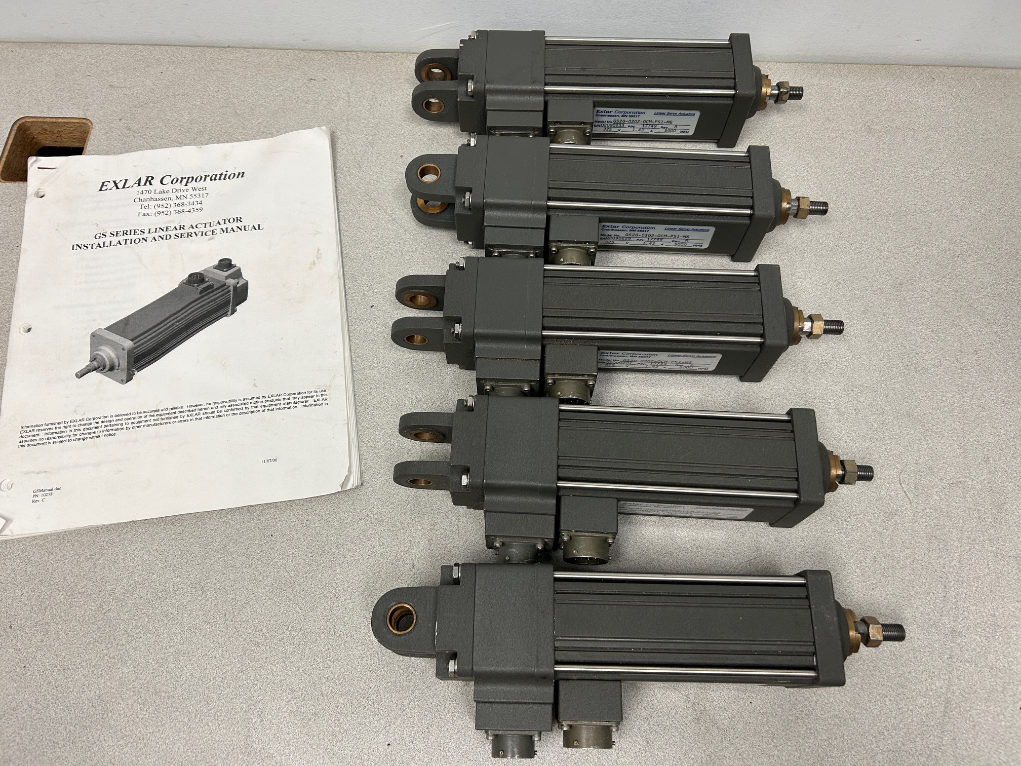 Cylindres actuateurs électrique Exlar Corporation model GS20-0302-0CM-PS1-M6 – Image 5