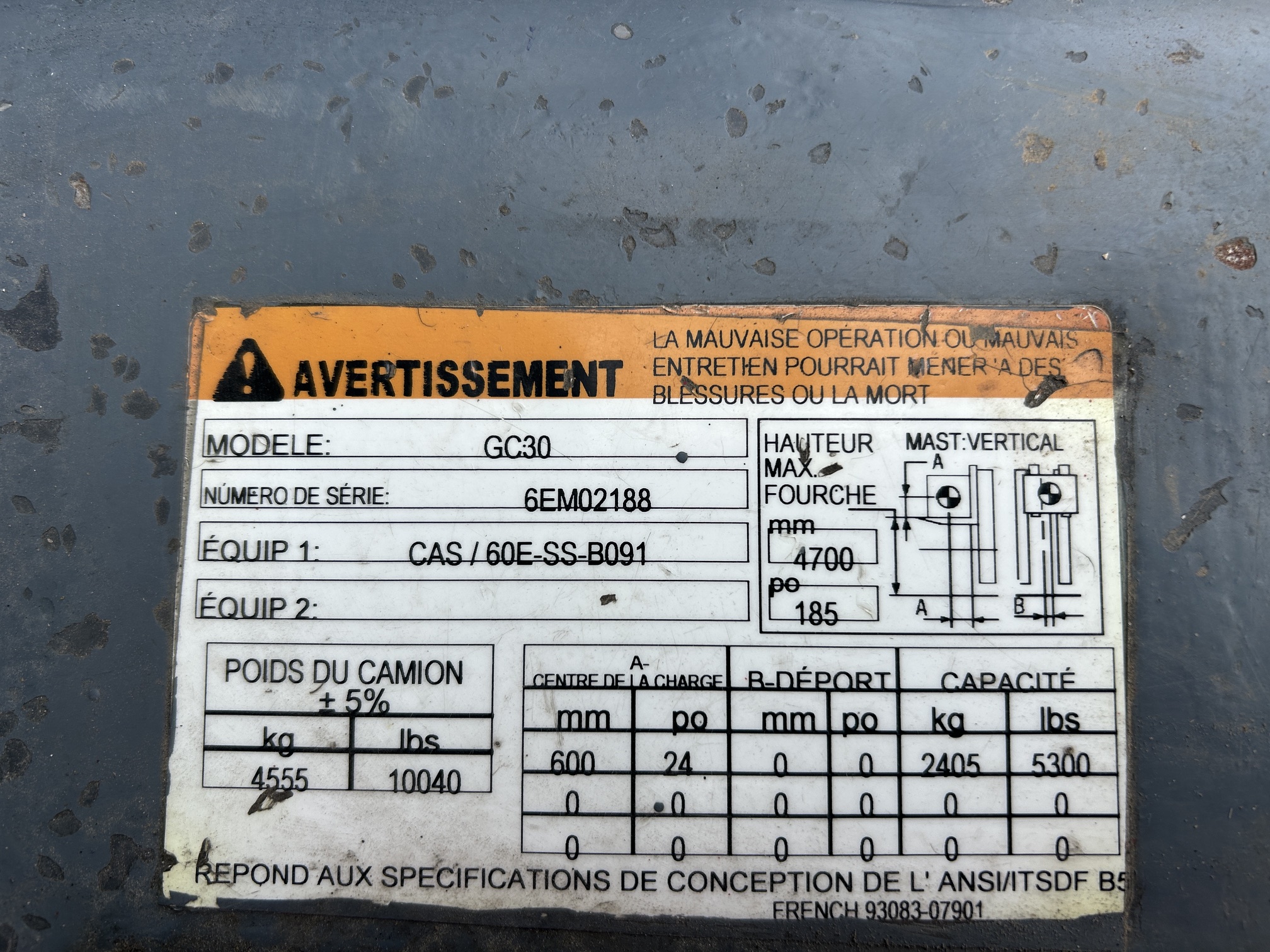 Chariot élévateur Caterpillar GC30 – Image 7